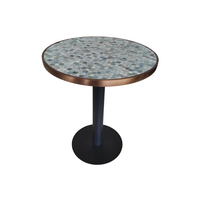 Ensembles de meubles de restaurant à livraison rapide Table en terrazzo et chaises en métal pour café Home Bar ou repas en plein air pour cafés