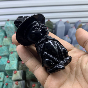 <span class=keywords><strong>Chat</strong></span> <span class=keywords><strong>de</strong></span> sorcière en cristal obsidienne, 10 pièces, sculpté à la <span class=keywords><strong>main</strong></span>, <span class=keywords><strong>chat</strong></span> <span class=keywords><strong>de</strong></span> sorcière noir, décoration <span class=keywords><strong>de</strong></span> la maison, vente en gros - Product Image 3