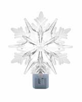 Lampe de nuit LED flocon de neige en cristal, taille moyenne, à brancher, éclairage décoratif fantaisie, lumière douce et chaude, décoration de Noël pour la maison