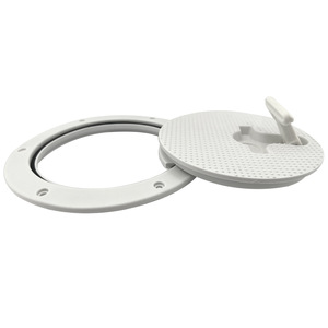 Circular Plastic Hatch Cover With Rotating <b>Handle</b> For Boat Deck Storage Compartment Access <b>Door</b> <b>Replacement</b> Repair Part - Product Image 3