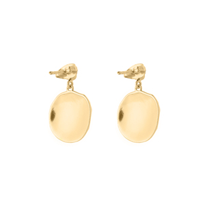ต่างหูทรงหยดน้ำ Aurelia แบบมีพื้นผิว ต่างหูวงกลมสีทองตอกลายแบบแฮนด์เมด เครื่องประดับแฟชั่นทันสมัยสำหรับผู้หญิง - Product Image 2