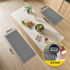 Alfombra gris absorbente resistente a la suciedad para cocina, alfombra lavable a máquina antideslizante para cocina, cómoda alfombra de pie - Product Image 2