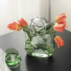 Acessórios para Aquário de Tanque de Peixes com Preço de Fábrica por Atacado, Vaso de Vidro em Forma de Bolsa com Base de Madeira para Exibição em Mesa, Embalagem em Caixa - Product Image 5