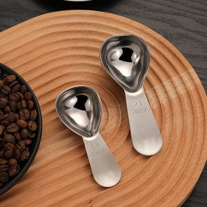 Cuillère à café <span class=keywords><strong>en</strong></span> acier inoxydable de 30/15ml, ensemble de cuillères à mesurer avec manche court pour café moulu, grains, expresso et poudre - Product Image 5