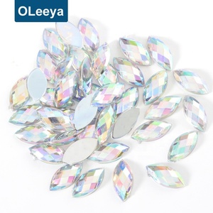 Strass acryliques non thermocollants 7x15mm en forme d'œil de cheval pour nail art et accessoires vestimentaires, vente en gros - Product Image 3