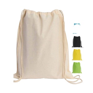 Sac à dos en toile de coton réutilisable et écologique avec cordon de serrage, grande capacité, personnalisable avec logo, idéal pour le shopping et la gym - Product Image 1