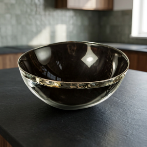 Contemporary Classic Eco-Friendly Polished Anti-Slip Food Serving Salad <b>Dinner</b> Bowl Unique High-Enamel Cow Ox Horn Design - Product Image 1