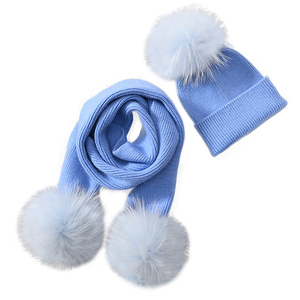 Bonnet et écharpe épais tricotée en cachemire, pour l'extérieur, idéal pour l'hiver, vente en gros, lot de - Product Image 2