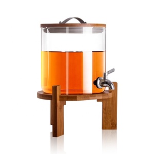 Dispenser per Bevande e Birra in Vetro Borosilicato Trasparente Stile Americano <span class=keywords><strong>3L</strong></span>+ Soffiato a Mano, Barile per Vino - Product Image 3