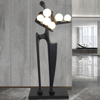 Lampe sur pied abstraite nordique minimaliste moderne avec figurine humaine, en résine de luxe, LED, pour hôtel, salon, décoration d'angle