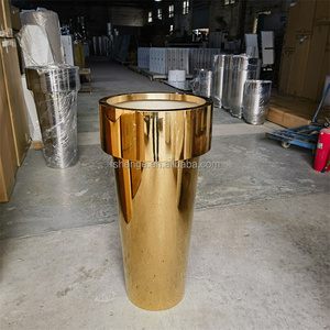 Fournitures <span class=keywords><strong>de</strong></span> jardinage Meubles Vase <span class=keywords><strong>de</strong></span> sol en métal Grand or Grand pot <span class=keywords><strong>de</strong></span> fleurs d'extérieur Jardinières Fleurs artificielles Arbre en acier inoxydable - Product Image 3