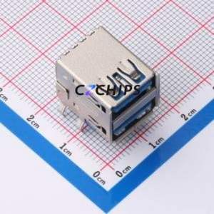 XUBF-1800-0610 USB Connector Bent Lead Through Hole Connector Type-A USB 3.0 Female Right Angle Insert - Product Image 1