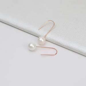 Boucles d'oreilles pour femmes en argent plaqué platine or rose S925, accessoires de bricolage, perles simples inspirées de Song Hye Kyo 1201 - Product Image 3