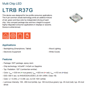 OSRAMs Multi Chip <b>LED</b> LTRBR37G-4R4S-0125 545nm 630nm 480nm Multi-Color <b>LED</b> Chip For RGB Backlighting - Product Image 2