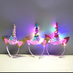 Bandeau lumineux licorne LED à la mode pour enfants bandeau lumineux à la mode pour les filles parfait <span class=keywords><strong>noël</strong></span> Halloween fête d'anniversaire - Product Image 3