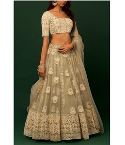 Lahenga choli-ropa de fiesta India, ropa de recepción de boda, bordado, trabajo, choli lehenga, blusa Dupatta, piedra, perla, trabajo, moda - Product Image 6