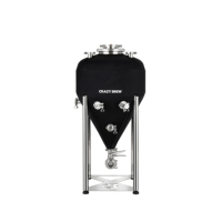 Fermenteur conique à double paroi 100L en acier inoxydable brossé, cuve sous pression pour la fermentation domestique du vin et de la bière