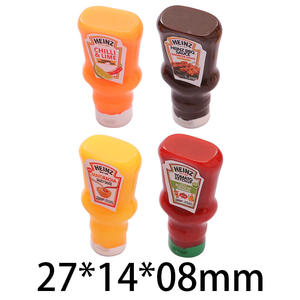 Accessoires <span class=keywords><strong>de</strong></span> bijoux en résine DIY, figurine <span class=keywords><strong>de</strong></span> jeu alimentaire 3D, porte-clés, jouet pour maison <span class=keywords><strong>de</strong></span> poupée, sauce à salade à la pâte <span class=keywords><strong>de</strong></span> haricots rouges simulée - Product Image 3