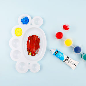 HCHWENH, venta al por mayor, paleta de pintura de plástico de 8 agujeros, placa de mezcla de colores de pies pequeños para suministros de Arte de pintura al óleo - Product Image 1