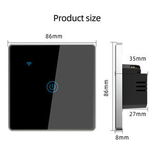 Pour Tuya Smart <span class=keywords><strong>WiFi</strong></span> Touch Light Switch 1/2/3gang Minuterie de cadre en aluminium Google Alexa Smart Home Compatible 10A Max. Remote App Con - Product Image 5