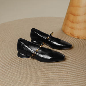 Zapatos Unisex de Tacón Bajo con Punta Puntiaguda, de Cuero Genuino, Diseño Calado, Estilo Moderno 2026, Cómodos y Resistentes al Agua - Product Image 1