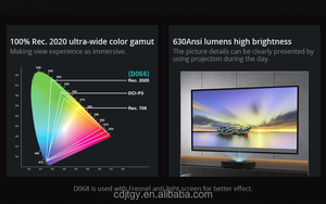 Projecteur laser UST modèle D068 1080P, 800 lumens ANSI, Android TV, rapport de projection 0,25:1, MEMC 120Hz, pour jeux et home cinéma - Product Image 4