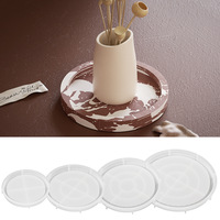 Moule rond en silicone écologique à faire soi-même - Design moderne et simple, grand rangement et base de pot de fleurs, utilisation toute saison