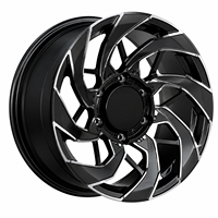Jantes en alliage d'aluminium forgé 17/18/20/22 pouces noires, design turbine directionnelle concave, 6x139.7/135, haute performance, garantie 5 ans