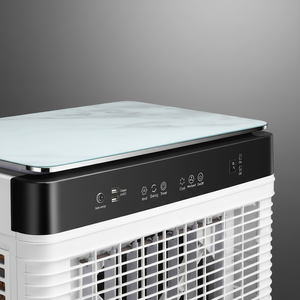 Ventilador de enfriamiento evaporativo con energía solar y batería/USB integrada para interiores, compatible con baterías de plomo-ácido y litio. - Product Image 2