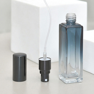 Vente en gros de flacons en verre givré carrés de luxe, 3 ml, 5 ml, 10 ml, 20 ml, peinture dégradée colorée personnalisée, flacon de parfum portable de voyage - Product Image 3