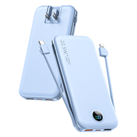Chargeur portable USB-C à affichage numérique Li-Polymère grande capacité 10000 mAh avec logo OEM, charge rapide 22,5 W AC-02D