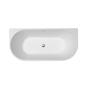 Bañera independiente contemporánea de 59 "que ahorra espacio, bañera de ducha acrílica - Product Image 4