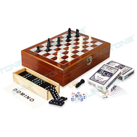Ensemble de jeu de société en bois de haute qualité personnalisé, jeu de dominos avec jeu de poker, ensemble de jeu de société original, cadeaux promotionnels pour les entreprises