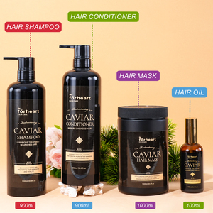 Set di Prodotti per la Cura dei Capelli Afro di Lusso con Estratto di Caviale, <span class=keywords><strong>Shampoo</strong></span> e Balsamo Proteici Organici con Logo Personalizzato OEM - Product Image 1