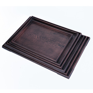 Double-sword round non-slip <b>tray</b>, antique bronze Japanese style <b>tray</b>, dessert <b>tray</b>, <b>tea</b> <b>tray</b>, sushi <b>tray</b>, sukiyaki, Japanese - Product Image 3