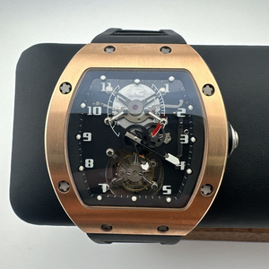 Nouvelle Montre Homme Mécanique Tourbillon de Luxe Or Rose Creuse de Haute Qualité 2026, Forme Tonneau, Bracelet en Caoutchouc Noir 24mm, Usage Quotidien - Product Image 1