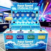 Aqua Speed Challenge Pro Jeu de Course de Pistolets à Eau pour Fêtes Scolaires et Jeux Intérieurs/Extérieurs - Matériel PVC, Jeux de Stand de Fête Foraine