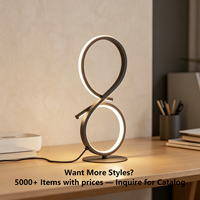 Lampe de table LED moderne en forme d'infini, lumière décorative de chevet pour chambre à coucher, salon, bureau