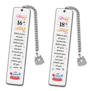 10 16 18 20 30 <span class=keywords><strong>cumpleaños</strong></span> marcapáginas Metal Acero inoxidable <span class=keywords><strong>Feliz</strong></span> <span class=keywords><strong>cumpleaños</strong></span> marcapáginas regalo - Product Image 1