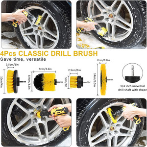 Spazzole di lavaggio auto giallo personalizzato di alta qualità <span class=keywords><strong>pulizia</strong></span> interna e ruota dettagli spazzola per la <span class=keywords><strong>pulizia</strong></span> e dettagli auto - Product Image 3