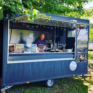 China Commercial Catering Trailers Mobile Pizza Hot Dog BBQ Food Trailer Mobile Fast Food Truck con cocina completa - Product Image 3