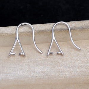 Accessoire DIY, support de boucles d'oreilles en argent S925 avec fond papillon plaqué or JG6009 pour perles Apple de 9 à 10 mm - Product Image 3