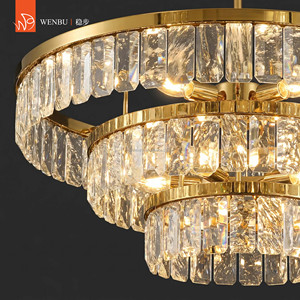 Round Tiered <b>Crystal</b> Lamps Luxury <b>Chandelier</b> Natural Quartz <b>Crystal</b> <b>Chandelier</b> for Villa - Product Image 3