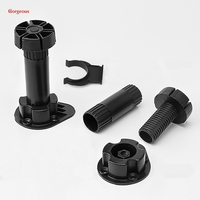 Pieds de canapé en PP, supports en caoutchouc pour meubles de cuisine, pieds de lit, pieds de nivellement, base réglable en plastique, pieds modernes noirs en plastique