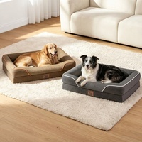 Lit pour chien orthopédique OEM/ODM avec coussin, en mousse alvéolée solide et tendance, respirant, imperméable, antidérapant, robuste, personnalisable, type canapé-lit