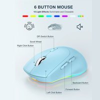 Ergonomic RGB Backlit Silent Wireless Keyboard Mouse Combo 2.4G Rechargeable Multimedia Buttons Tablet Phone Holder