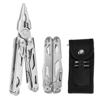 Alicates Plegables de Acero Inoxidable, Multiherramienta de Bolsillo para Camping y Senderismo, con Sierra, Lima y Llave para Actividades al Aire Libre