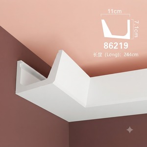 Moulures en polyuréthane <span class=keywords><strong>pour</strong></span> éclairage encastré, solutions de design de <span class=keywords><strong>plafond</strong></span>, <span class=keywords><strong>corniche</strong></span> en PU courbée et cintrée avec cavité LED intégrée - Product Image 1