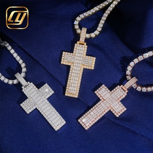 Pendentif Croix CHOYUE en Argent Sterling 925 avec Diamant de Laboratoire, Bijoux Hip Hop Personnalisés, Pendentif Iced Out pour Homme - Product Image 6