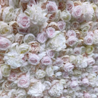 Seiden-5D-Hintergrund Bühnendekoration Handgefertigte Realistische Künstliche Blumenwand Echt Aussehende Weiße Blumenwand
